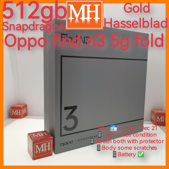 512gb 16gb oppo find n3 5g fold gold snapdragon hasselblad foldable full set