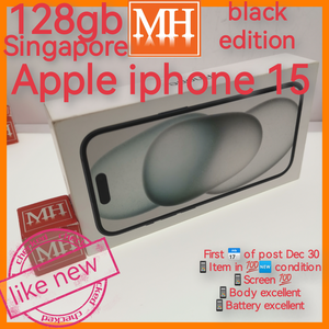 Singapore official apple iphone 15 black 128gb full set