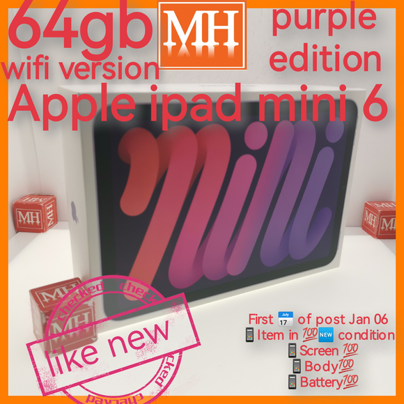 Freebies+Singapore apple ipad mini 6 wifi 64gb purple full set