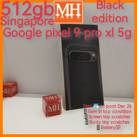 512gb Singapore official google pixel 9 pro xl 5g Black warranty full set