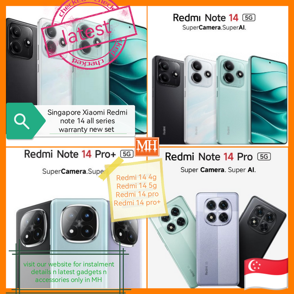 Latest Singapore Xiaomi note 14 all series warranty new set