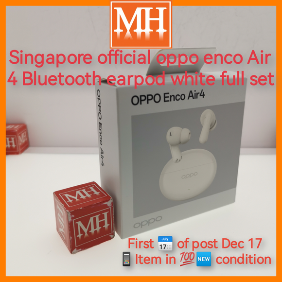 Singapore official oppo enco air 4 white Bluetooth earpod full set