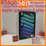 Freebies+256gb Cellular Singapore official apple ipad mini 6 grey full set