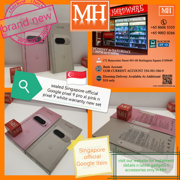 Sealed Singapore official Google pixel 9 pro xl pink n pixel 9 white porcelain warranty new set