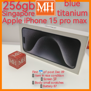 Singapore official apple iphone 15 pro max blue titanium 256gb full set