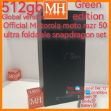 512gb global official Motorola moto razr 50 ultra green snapdragon foldable full set