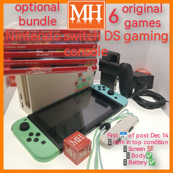 Nintendo switch gaming console with optional bundle promo games set