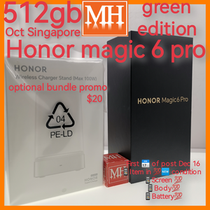 2024 Oct 512gb Singapore honor magic 6 pro green snapdragon warranty full set