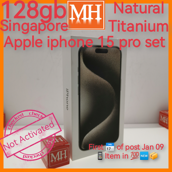 Sealed Singapore apple iphone 15 pro natural titanium 128gb new set