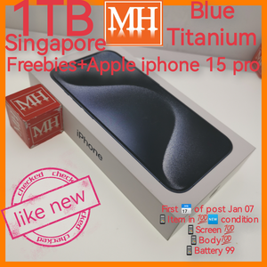 Freebies+1TB Singapore apple iphone 15 pro blue titanium full set